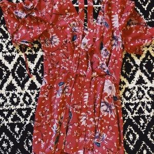 Belted dark pink/red romper